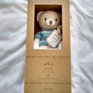 Hallmark Bobi Craft Hand-Knit Bear Blue Baby Gift